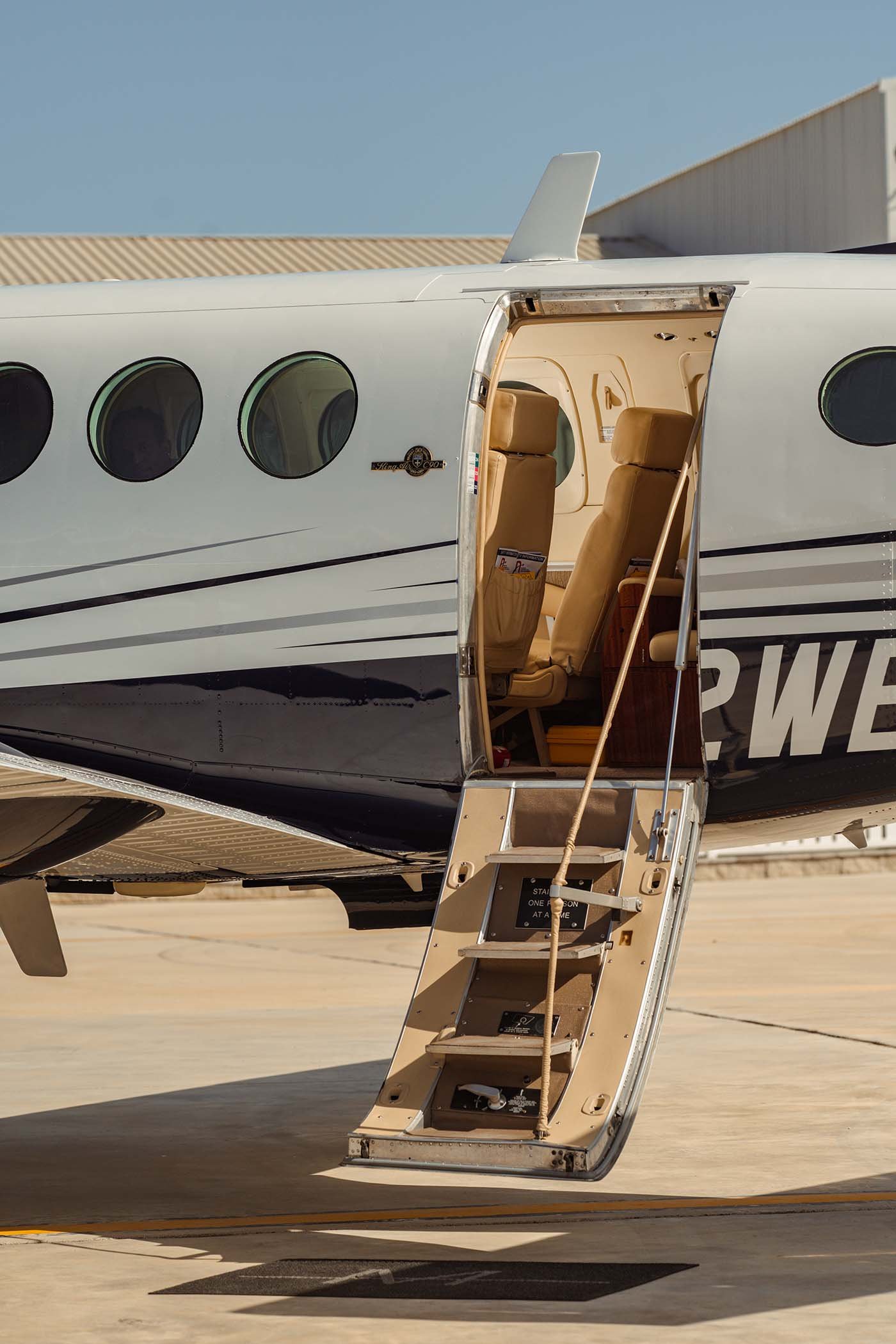 King Air on the ramp with the airstair down